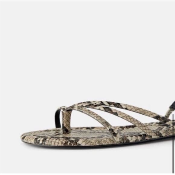 Zara Animal Print Flat Sandals Size 7.5 US - Picture 5 of 11